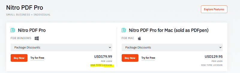 Nitro PDF Pro Price - Old