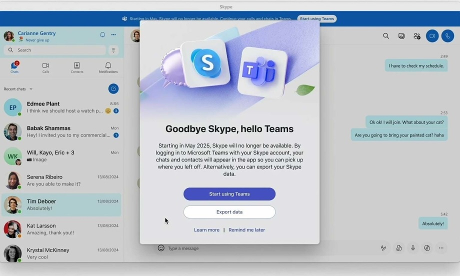 Skype to Microsoft Teams