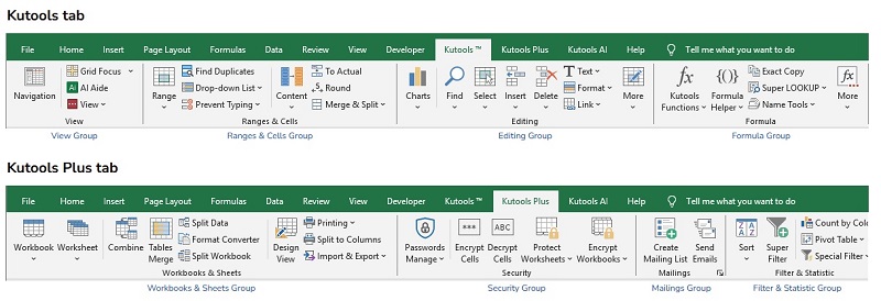 Thanh công cụ Kutools for Excel