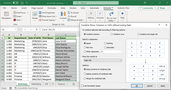 Tính năng Kutools for Excel