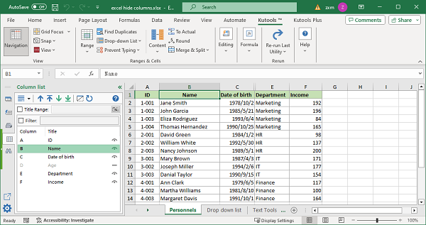 Tính năng Kutools for Excel